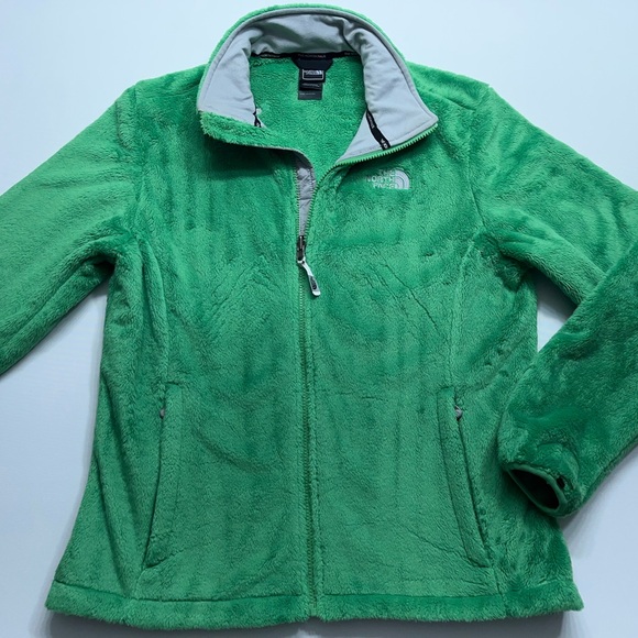The North Face Osito Fleece Jacket Womens Large Green Full Zip High Pile - Picture 2 of 16